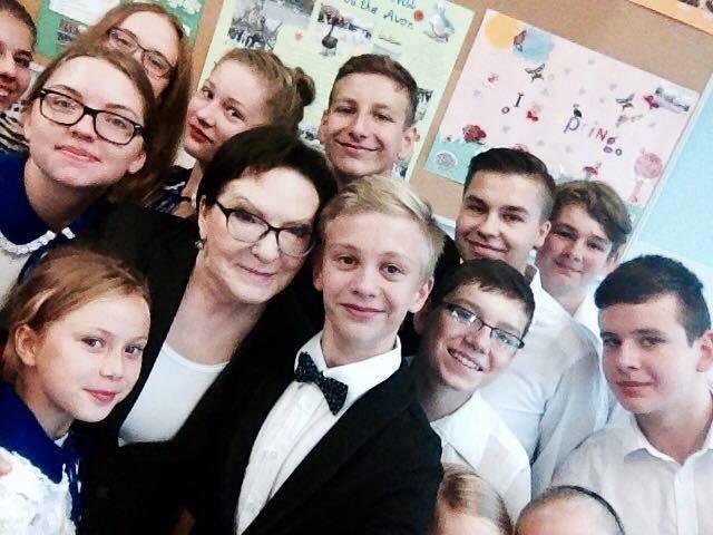 Selfie z uczniami